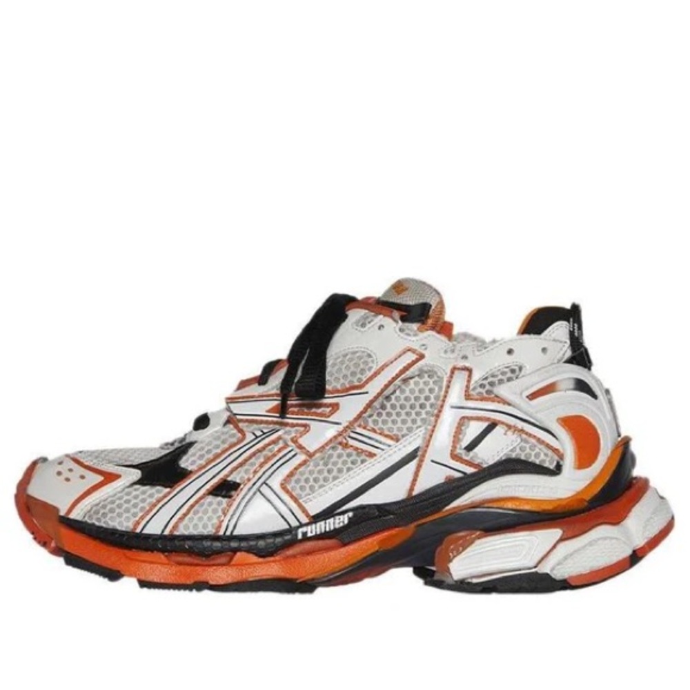 Orange, black and white Balenciaga runner size 41 lightly worn